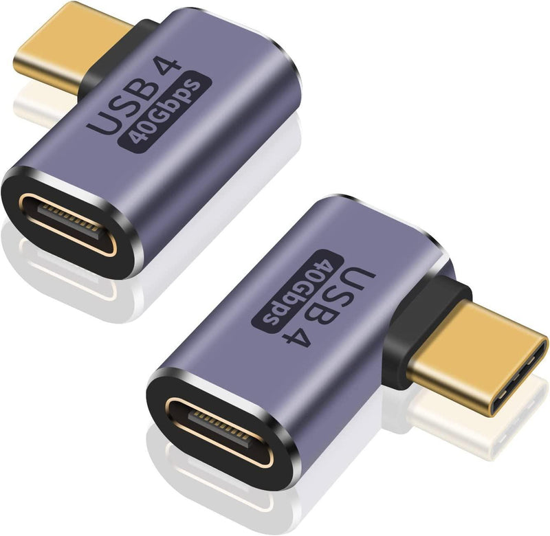 NÖRDIC USB4 vinklad adapter hane till hona 40G 8K60Hz PD100W