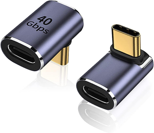 NÖRDIC USB4 vinklad adapter hane till hona 40G 8K60Hz PD100W