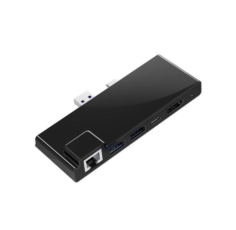 NÖRDIC USB 7-Port dockningstation för MicroSoft Surface Pro7 1xHDMI4k30Hz 2xUSB-A 5Gbps 1xUSB-C PD87W 1xRJ45 LAN och 1xTF och 1xSD