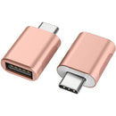 NÖRDIC USB A 3.0 OTG hona till USB C hane adapter Aluminium rose gold OTG USB-C adapter synk och laddning