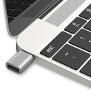 NÖRDIC USB A 3.0 OTG hona till USB C hane adapter aluminium silver OTG USB-C adapter synk och laddning