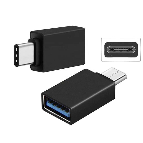 NÖRDIC USB A 3.0 OTG hona till USB C hane adapter metal svart