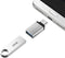 NÖRDIC USB-A 3.1 OTG hona till USB C hane adapter aluminium silver OTG USB-C adapter synk och laddning