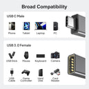 NÖRDIC USB-A 3.1 OTG hona till USB C hane adapter data synk och laddning Aluminium Space Grey