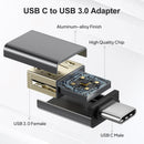 NÖRDIC USB-A 3.1 OTG hona till USB C hane adapter data synk och laddning Aluminium Space Grey