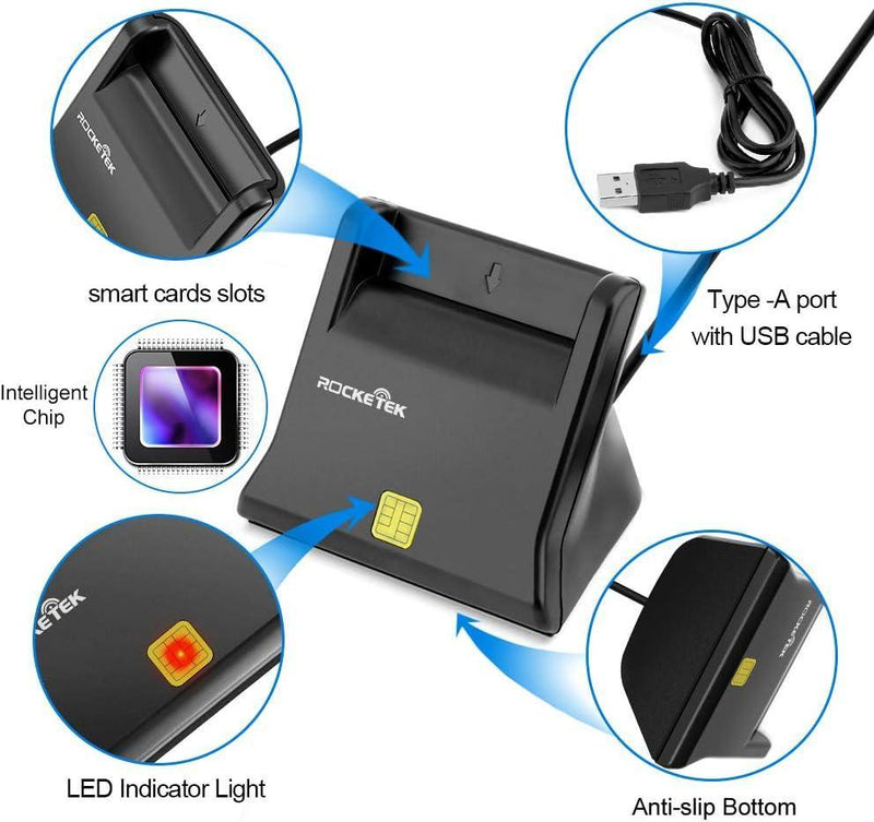 NÖRDIC USB-A Smart- och SIMkortläsare ISO7816 IDkort EMV Creditkort