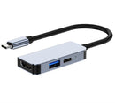 NÖRDIC USB-C 1 till 3 Dockningsstation 1xHDMI 4K30Hz 1x USB-C PD 87W  1xUSB-A 5Gbps Mirror och Extended