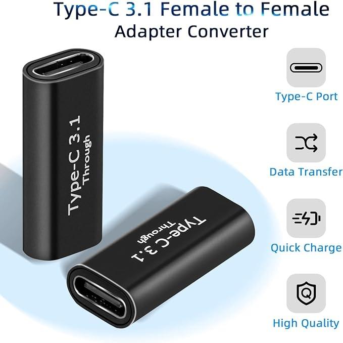 NÖRDIC USB C 3.1 Könbytare hona till hona USB Typ C 3.1 adapter