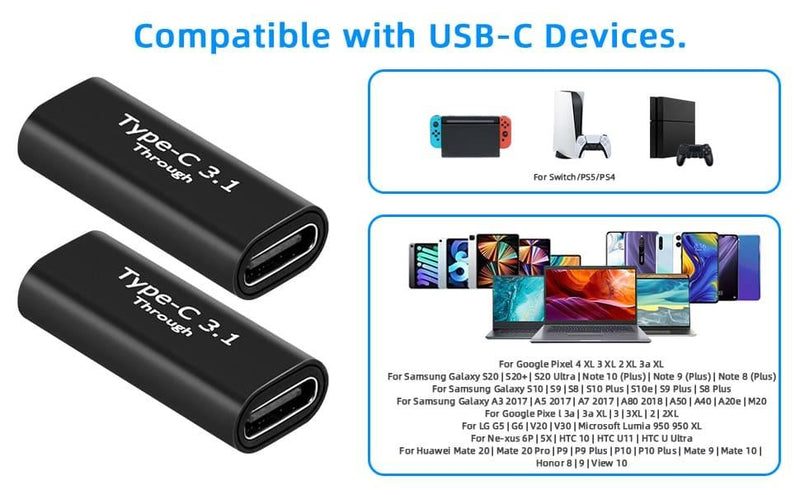 NÖRDIC USB C 3.1 Könbytare hona till hona USB Typ C 3.1 adapter