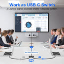 NÖRDIC USB-C 2 till 1 Switch & 1 till 2 Splitter, 8K/60Hz 4K/144Hz 100WPD 10Gbps Data+Video+PD