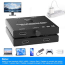 NÖRDIC USB-C 2 till 1 Switch & 1 till 2 Splitter, 8K/60Hz 4K/144Hz 100WPD 10Gbps Data+Video+PD