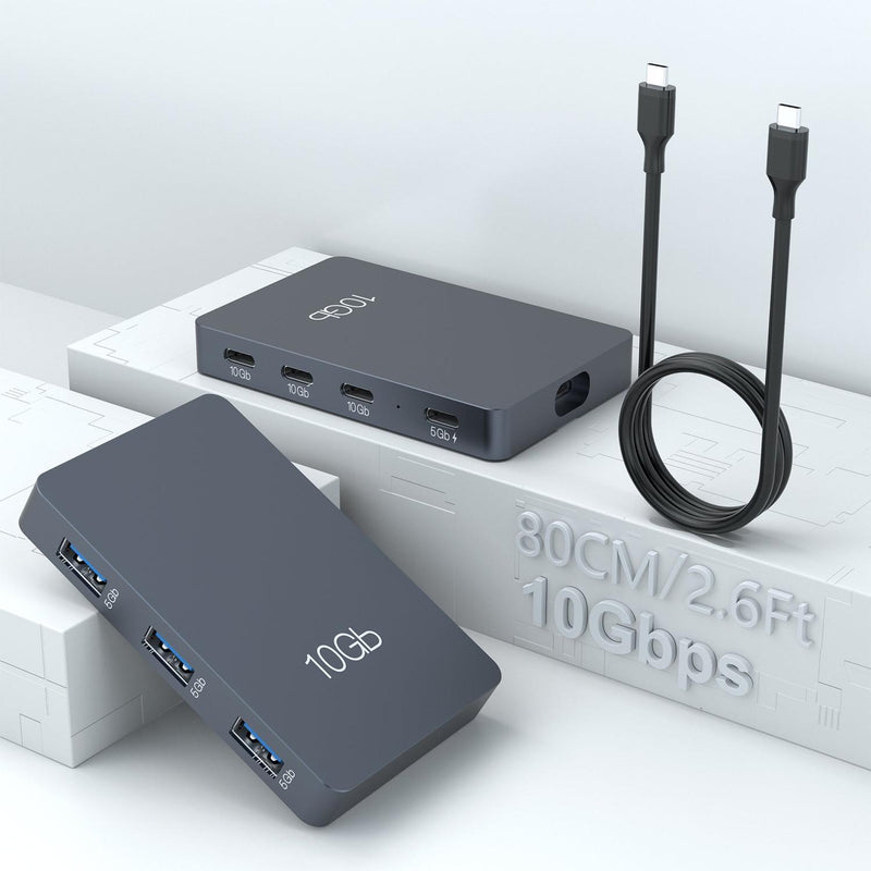 NÖRDIC USB-C Hubb 7 portar 3xUSB-C 3.2 10G 3xUSB-A 3.1 5G 1xUSB-C PD100W