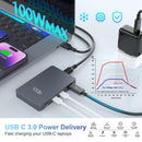 NÖRDIC USB-C Hubb 7 portar 3xUSB-C 3.2 10G 3xUSB-A 3.1 5G 1xUSB-C PD100W