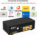 NÖRDIC KVM Switch 2 till 2 USB-C till HDMI 4K 60Hz, 3x USB-A, 2x 3.5mm AUX