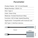 NÖRDIC USB-C Kortläsare SD Express 7.1 NVMe PCIe 3.1x1 985Mbps, USB 3.2 Gen 2 10Gbps