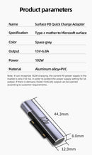 NÖRDIC USB-C Laddningsadapter för Microsoft Surface 15V 6,8A 102W