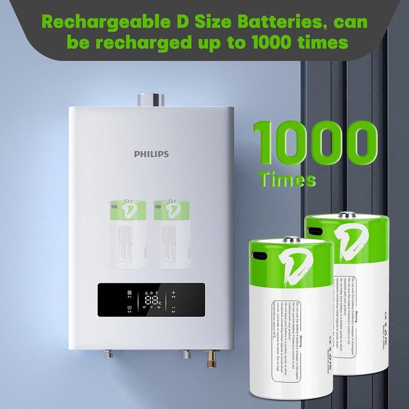 NÖRDIC USB-C Uppladdningsbara batterier 2-pack D/LR20