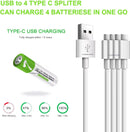 NÖRDIC USB-C Rechargeable batteries 4-pack AA