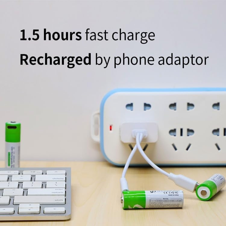 NÖRDIC USB-C Rechargeable batteries 4-pack AA