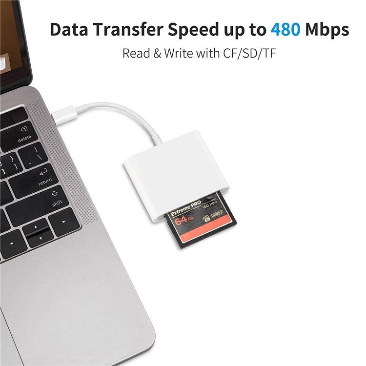 NÖRDIC USB-C card reader CF+SD+MicroSD UHS-I