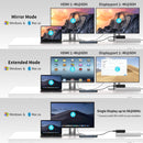 NÖRDIC USB-C DisplayLink Dockningsstation 1 till 17 Dubbla skärmar HDMI + DP, 1xUSB-C PD 100W, 1xUSB-C QC, 2xUSB-C, 1xUSB-A QC, 4xUSB-A, 1xGigaLan
