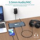 NÖRDIC USB-C DisplayLink Dockningsstation 1 till 17 Dubbla skärmar HDMI + DP, 1xUSB-C PD 100W, 1xUSB-C QC, 2xUSB-C, 1xUSB-A QC, 4xUSB-A, 1xGigaLan
