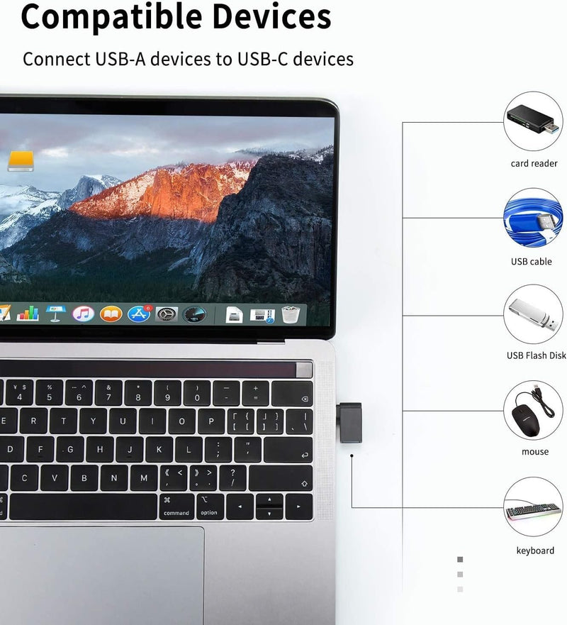 NÖRDIC USB-C hane till USB-A hona vinklad adapter 90 grader