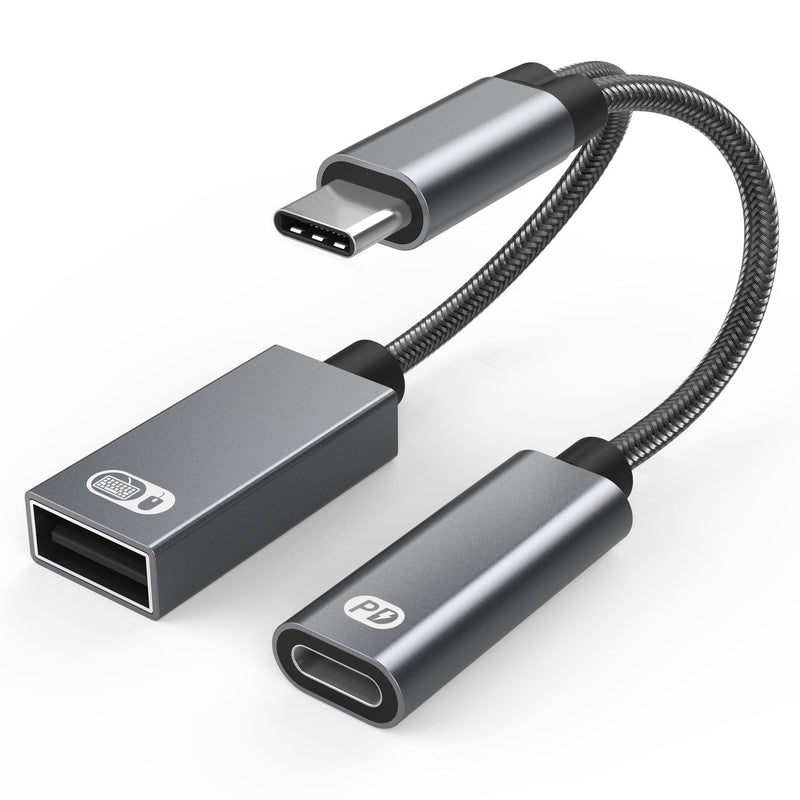 NÖRDIC USB-C hub 2 portar 1x USB-A 2.0 1x USB-C PD 3.0 60W