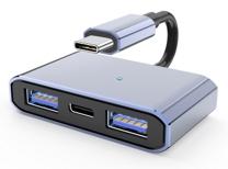 NÖRDIC USB-C hub 3 ports 2xUSB-A 3.1 5 Gbps 1xUSB-C PD10W 3.0