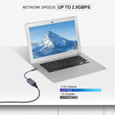 NÖRDIC USB-C till 2,5Gbps LAN Adapter Thunderbolt 3/4 15cm kabel aluminium