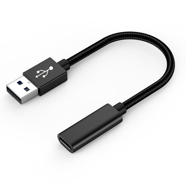 NÖRDIC USB C till OTG USB A adapter metal svart 15cm