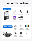 NÖRDIC USB C till OTG USB A adapter metal svart