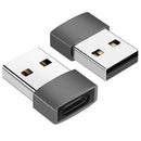 NÖRDIC USB C till OTG USB A mini adapter metal grå