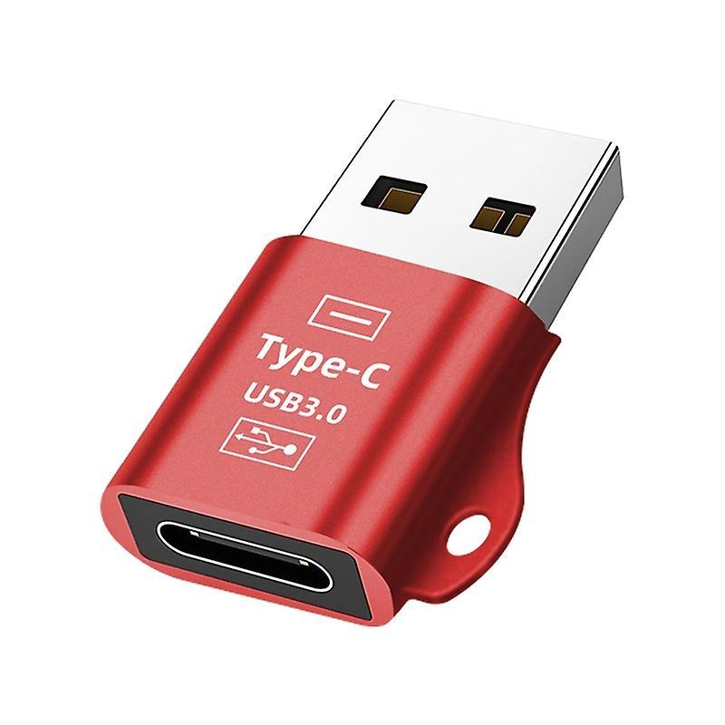 NÖRDIC USB C till OTG USB A mini adapter metal röd