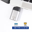 NÖRDIC USB-C till RJ45 Giga Ethernet nätverksadapter Space Grey aluminium