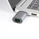 NÖRDIC USB-C till RJ45 Giga Ethernet nätverksadapter Space Grey aluminium