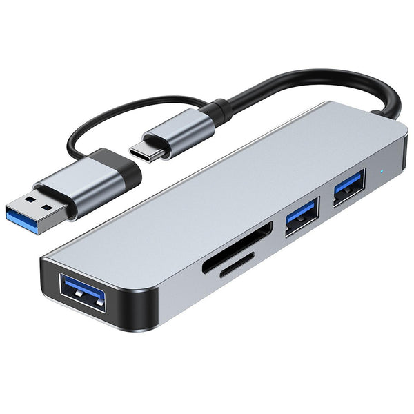 NÖRDIC USB Hubb 5ports 2xUSB-A 2.0 1xUSB-A 3.0 1xTF 1xSD