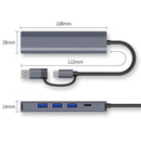 NÖRDIC USB Hubb USB-C eller A till 3xUSB-A 3.0 1xUSB-C 5Gbps 1xRJ45 Giga LAN