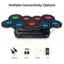 NÖRDIC USB MIDI Electronic Portable Drum Roll Up Pad 9 Pad  Built in Speaker Headphone Jack Dual Pedals