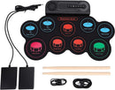 NÖRDIC USB MIDI Electronic Portable Drum Roll Up Pad 9 Pad  Built in Speaker Headphone Jack Dual Pedals