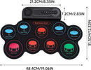 NÖRDIC USB MIDI Electronic Portable Drum Roll Up Pad 9 Pad  Built in Speaker Headphone Jack Dual Pedals