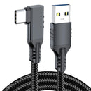 NÖRDIC VR Link kabel 5m USB3.2 Gen1 USB-C till A 10Gbps 3A snabb laddning Quest 2 Super Speed USB Link Cable Svart
