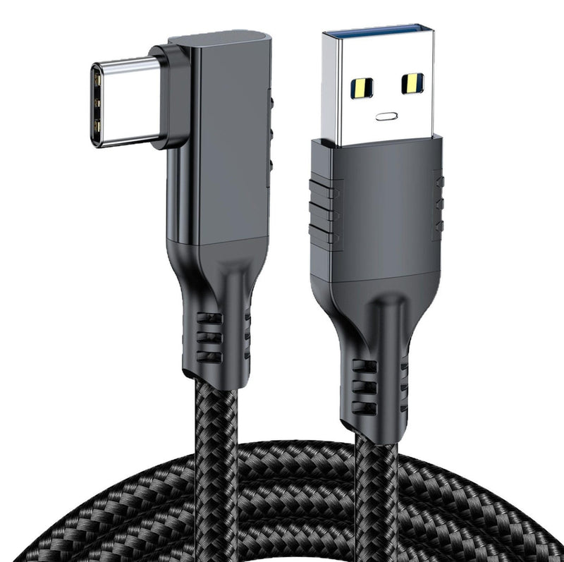 NÖRDIC VR Link kabel 5m USB3.2 Gen1 USB-C till A 10Gbps 3A snabb laddning Quest 2 Super Speed USB Link Cable Svart