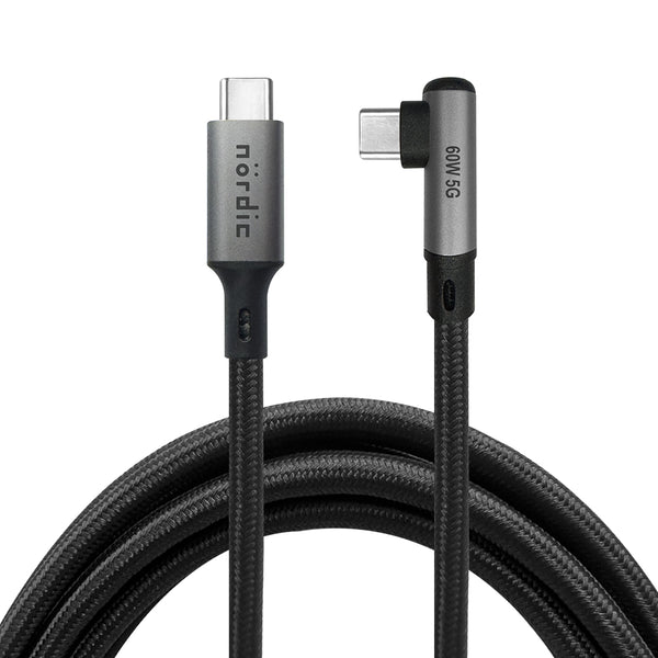 NÖRDIC VR Link kabel 5m USB3.2 Gen1 USB-C till C 20Gbps 100W 4K60Hz snabb laddning Quest 2 Super Speed USB Link-kabel Svart