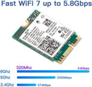 NÖRDIC WiFi 7 PCIe x1 trådlöst nätverkskort med Intel BE200-chipset, 8800 Mbps, Bluetooth 5.4