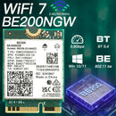 NÖRDIC WiFi 7 PCIe x1 trådlöst nätverkskort med Intel BE200-chipset, 8800 Mbps, Bluetooth 5.4