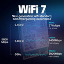 NÖRDIC WiFi 7 PCIe x1 trådlöst nätverkskort med Intel BE200-chipset, 8800 Mbps, Bluetooth 5.4