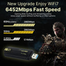NÖRDIC WiFi 7 USB 3.0 trådlös adapter med tri-band och hög hastighet för stationära och bärbara datorer, Windows 10/11, Plug & Play