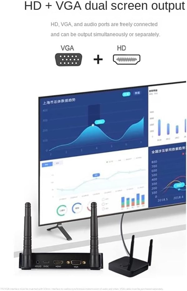 NÖRDIC Trådlöst HD 1080P Multimedia Interface Sändare och Mottagare Kit, Stöd för 5G och 2.4G Dual Band WiFi