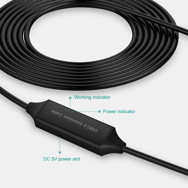 NÖRDIC aktiv 15m USB-C 3.0 SuperSpeed 5Gbps förlängningskabel hane till hona